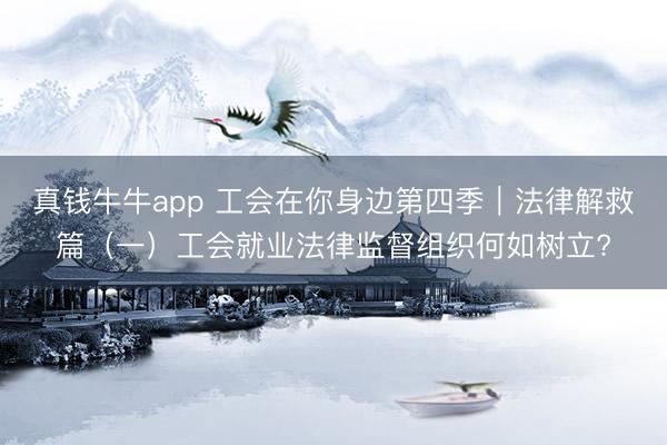 真钱牛牛app 工会在你身边第四季｜法律解救篇（一）工会就业法律监督组织何如树立?